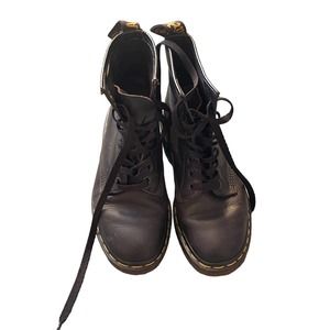 Doc DR MARTENS BLACK Soft Leather UK 40 Mens 6 MID HIGH TOP CREEPER